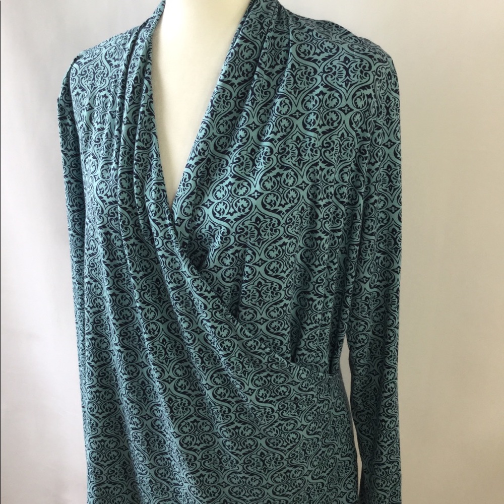 Talbots Wrap Top Long Sleeves Size XL - Picture 2 of 8